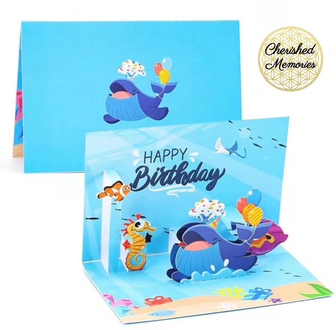 Happy Birthday Ocean 3D Pop up Card Special Birthday Gift Cards - Etsy