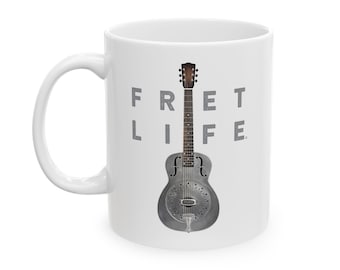 FRET LIFE Acoustic Resonator Guitar Mug | Musician and Guitar Player Gift | Resonator-Style