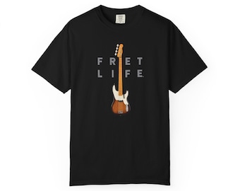 Camiseta de bajo eléctrico FRET LIFE / Regalo para músicos y guitarristas / Estilo TeleBass