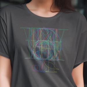 Typographic Alphabet Design T-shirt  Designer Gift for Graphic Designer   Didot Typeface Series 1