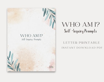 Self-Inquiry Journal | Self-Discovery | Spiritual Printable | Self Worth | PDF | Journal Prompts | Daily Prompt | Self-Care | Shadow Work