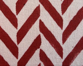 Brown Geometric Indian Block Print Cotton Fabric for Upholstery, Cushion Covers, Curtains, Drapery, Boho Interior Decor