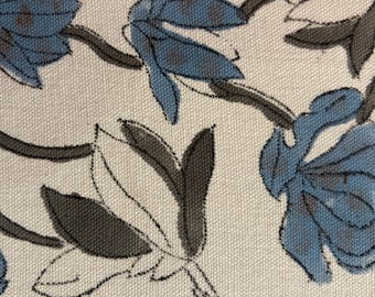 Block Print Cotton Curtain Fabric | Hand Printed Floral Drapery Material | Thick Cotton Cloth for Window Curtain Home Decor | Fabric By Yard