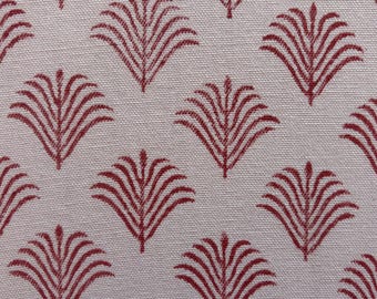 Brown Floral Block Print Upholstery Fabric by the Yard, Decorative Cloth for Curtains, Cushions, Sofa Table Covers