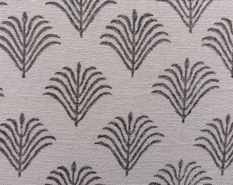 Grey Indian Hand Block Print Upholstery Fabric by the Yard | Cotton Decor Cloth for Curtains, Sofa, Cushions Table Covers