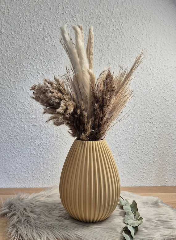 Vase LINNAEUS | Blumenvase für Trockenblumen | Pampasgras | Dekoration | Dekovase | Design-Vase | Wohndekor | PLA | Muttertagsgeschenk