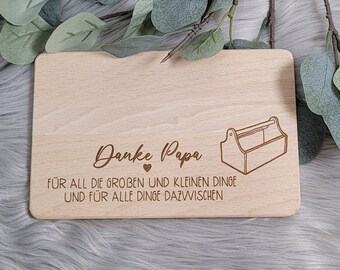 Schneidebrettchen "Danke Papa" aus Holz | Vesperbrett | Brotzeitbrett schöne Botschaften | Handwerker | Freundschaft Geschenk | Vatertag