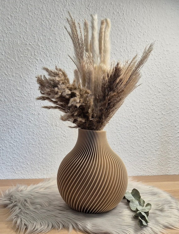 Vase FIORELLA | Blumenvase Für Trockenblumen | Pampasgras | Dekoration | Dekovase | Design-vase | Wohndekor | PLA | Muttertagsgeschenk
