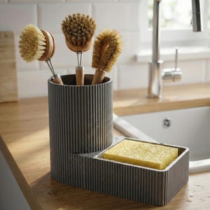 Spül-Organizer "Minimal Kitchen" | Praktischer Küchenhelfer für Spüle & Spülmittel | Spülbecken Aufbewahrung|Küchen|Küchenutensilienbehälter