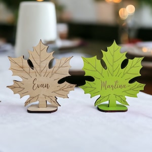 Wedding Place Settings | Fall Place Cards | Personalized Freestanding Wooden Name Tags | Name Cards Table Decoration | Place Name Settings
