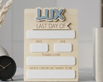 Personalized Last Day of School Sign | Reusable Wooden Back to School Photo Prop