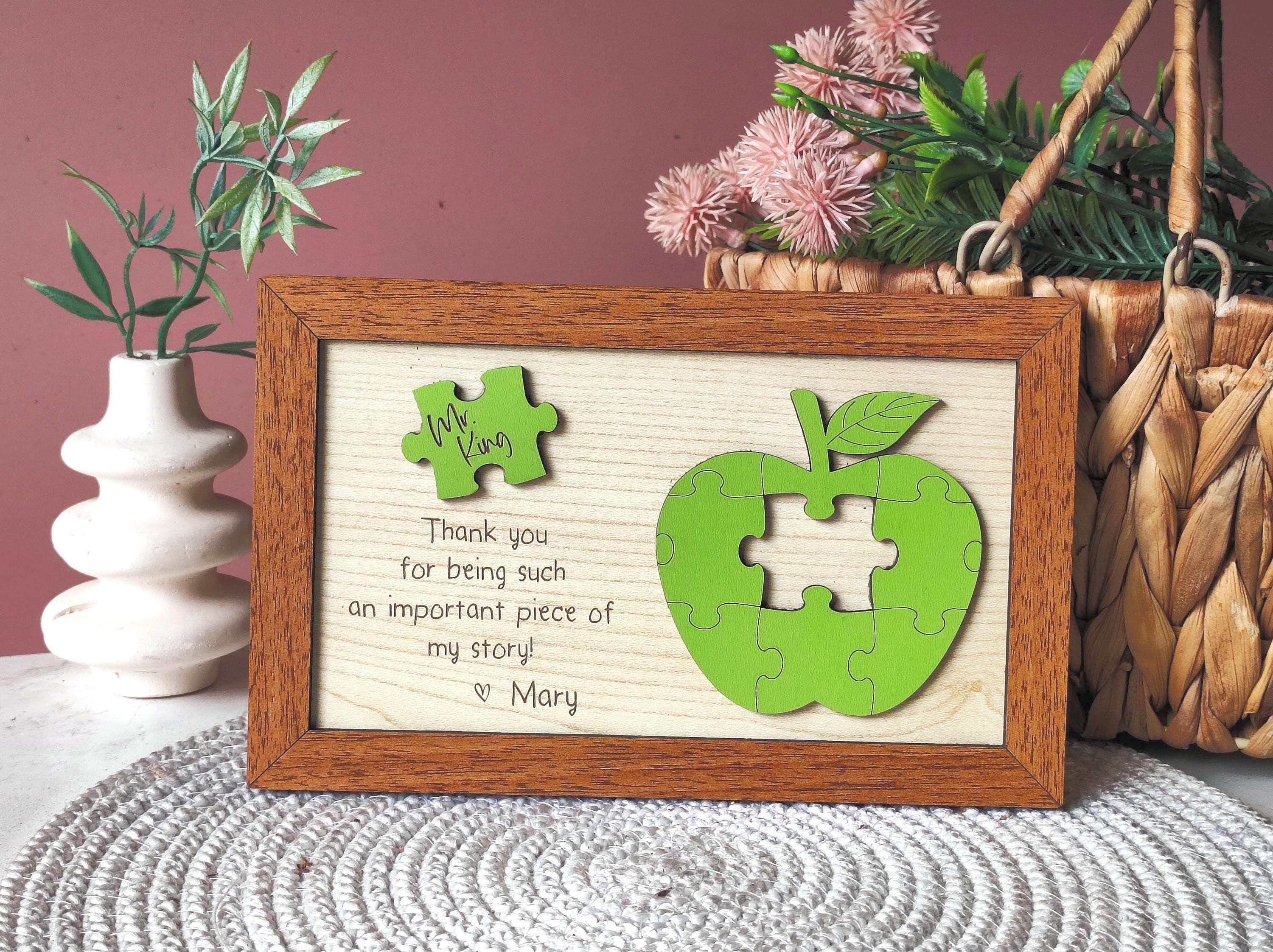 Personalized Teacher Appreciation Puzzle Sign: Wooden Desk Decor - Etsy