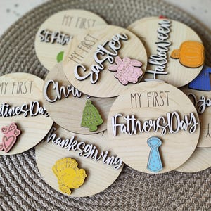 Baby&#39;s First Holiday Milestone Discs: 3D Photo Props, New Mom Gift