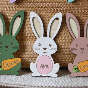 Étiquette de Pâques 3D personnalisée, Étiquette de Pâques personnalisée, Étiquette de panier de Pâques personnalisée, Étiquette de nom de lapin de Pâques, Marque-place de Pâques, Porte-nom de printemps