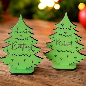 Segnaposto per albero di Natale, segnaposto personalizzati per il Ringraziamento, segnaposto, decorazioni per la tavola di Natale