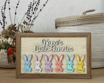 Personalized Easter Bunny Sign: Grandma's Peeps, Custom Grandchildren Names
