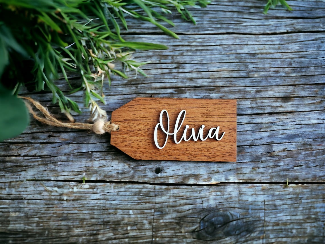 Personalized Name Tags Wooden Gift Tags Gift Tags Custom Christmas Name ...