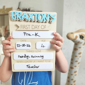 Letrero personalizado para el primer día de clases, letrero escolar intercambiable, letrero para el último día de clases, regalo de graduación para niños, letrero escolar reutilizable.