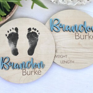 Custom Baby Arrival Announcement Sign, Baby Name With Birth Stats, Personalized Baby Announcement Sign, Baby Name Reveal, Hospital Footprint