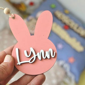 Personalized Easter Basket Tag: Bunny Name Tag, Spring Decor