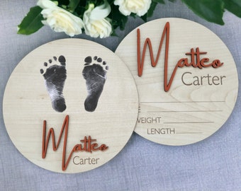 Custom Baby Arrival Announcement Sign, Baby Name With Birth Stats, Personalized Baby Announcement Sign, Baby Name Reveal, Sign for Hospital
