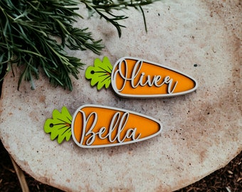 Personalized Easter Basket Tag: Carrot Name Charm