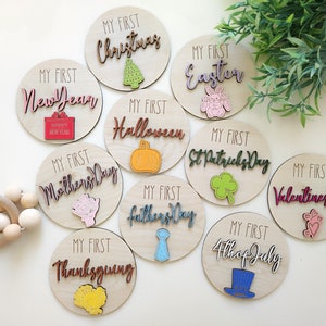 Baby Holiday Milestone Discs: 3D Photo Props, New Mom Gift