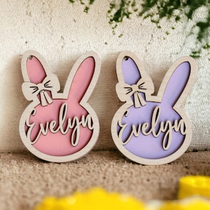 Étiquette personnalisée pour panier de Pâques, breloque nom de panier de lapin de Pâques, panier de Pâques pour enfant, marque de lieu de Pâques personnalisé, cadeau de Pâques pour petits-enfants