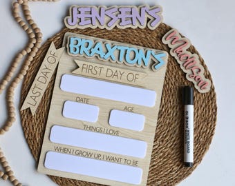 Personalized First and Last Day of School Sign: Wooden Keepsake