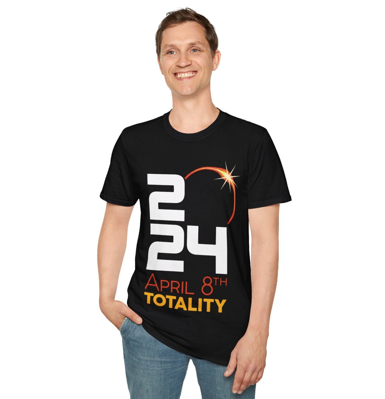 2024 Total Solar Eclipse Watchers Shirt Abstract Art Fans V-Neck T-Shirt