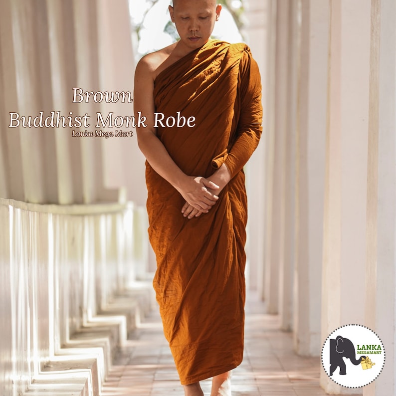 Cotton Theravada Buddhist Monk Robe | (Sivura) Brown,  Monk robe, robe for monk, Brown robe, Buddhist monk robe