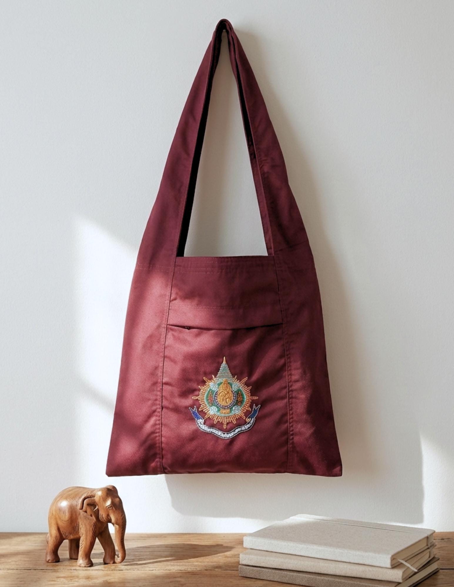 バッグ t.monk Handmade Buddhist Monk Shoulder Bag | Zip Closure & Front Pocket