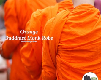 Baumwollmischung Theravada buddhistischer Mönch Robe, Meditationskostüm, Puja Sivura Orange Mönchsbekleidung, Mönchsrobe, Meditationskostüm-Mönchskleidung
