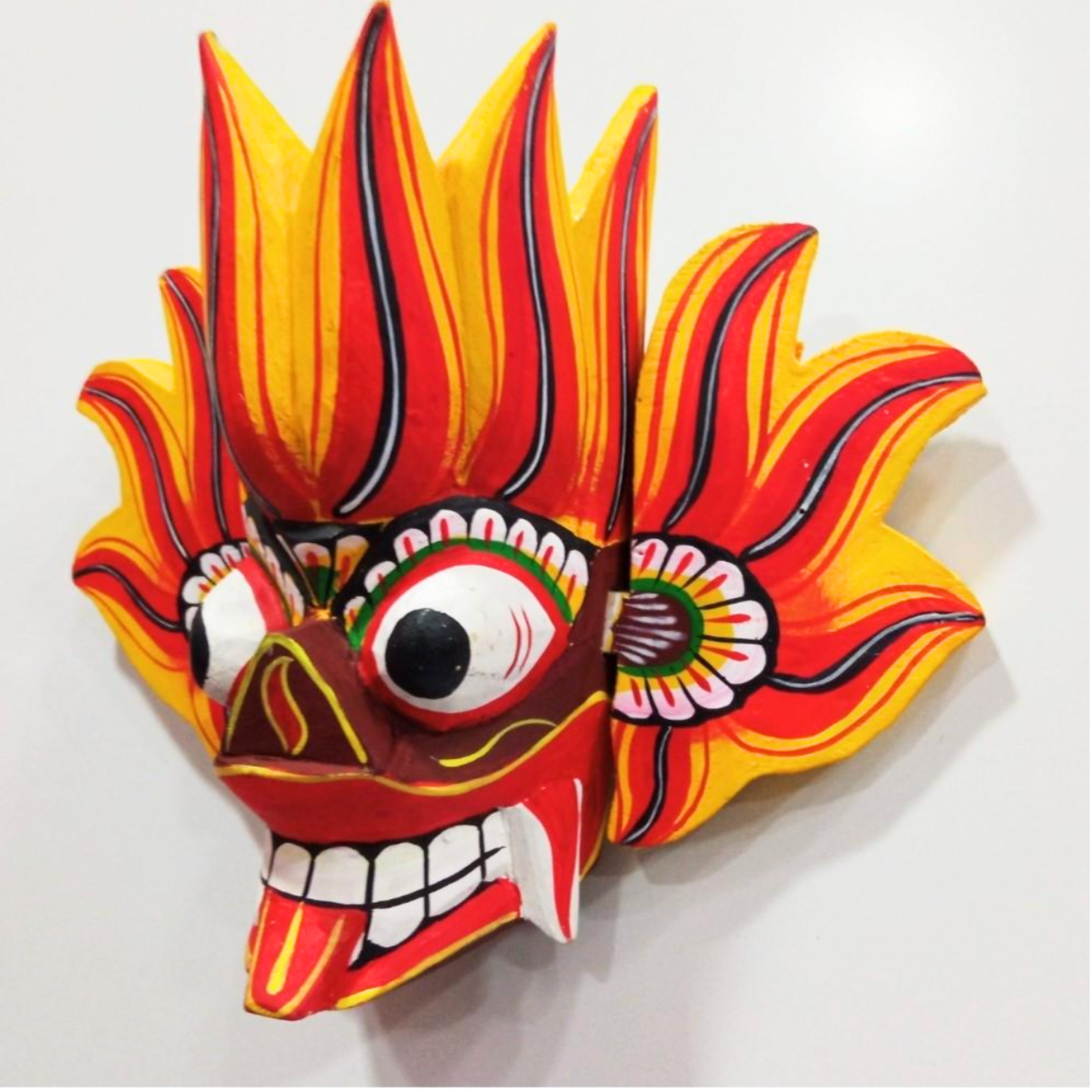 Masque Du Feu - Masque En Bois De Sri Lanka Image stock - Image du