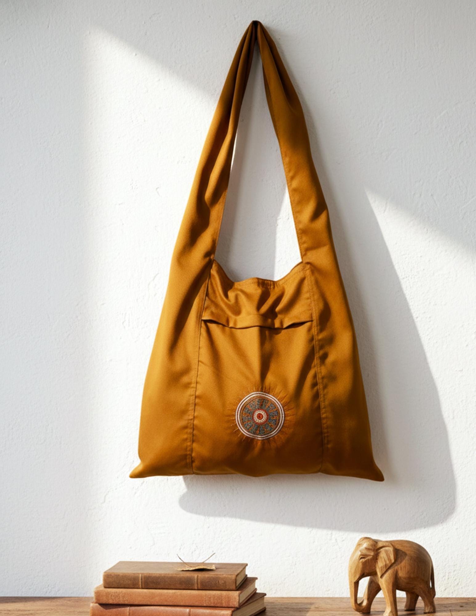 Buddhist Monk Shoulder Bag | Handcrafted Yoga Bag Everyday Carry