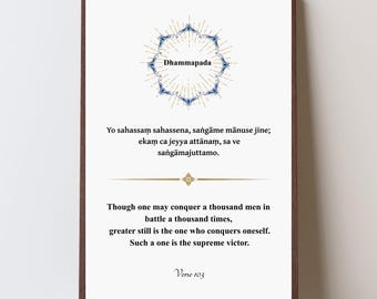 Dhammapada Verse 103 Print | Buddha Quote, Buddhist Wisdom (Digital Download)