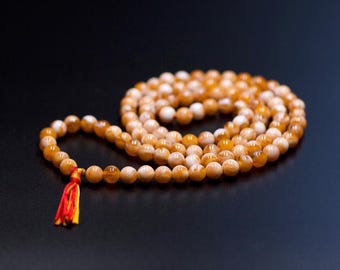 108 Bead Mala Necklace | Handmade Buddhist Prayer Beads | Japa Mala for Meditation, Yoga, Mindfulness & Spiritual Healing Gifts