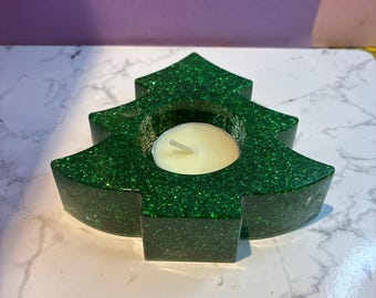 Photophore en résine pour arbre de Noël