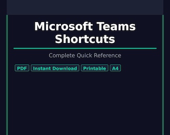 Microsoft Teams Shortcuts Cheat Sheet — Quick Reference PDF | Printable