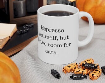 Espresso jezelf mok kat mok Expresso mok koffiemok Express jezelf Moederdag cadeau Vaderdag cadeau kat moeder kat papa kat dame