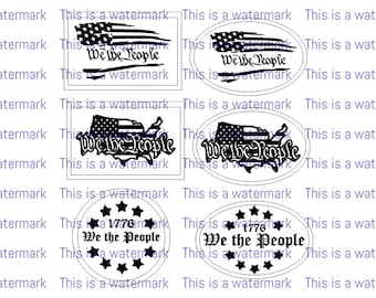 We the People // Glowforge laser file for hat patch
