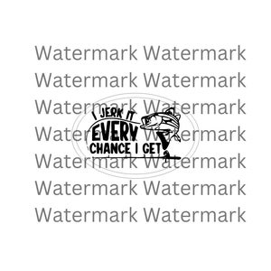 May include: Black and white graphic design of a fish with the text "I jerk it every chance I get".