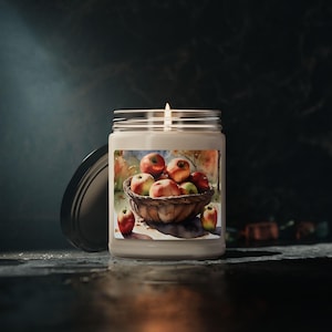 Apple Harvest Scented Soy Candle, 9oz - Hand-poured Candle for Home, Relaxation, Gift, Aromatherapy, Fall Decor