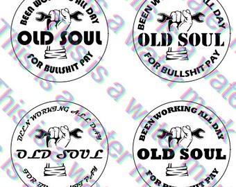 Been working all day, for bulls---t pay OLD SOUL // Glowforge laser file for hat patch