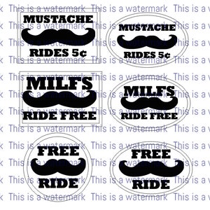 Moustache Fahrten // Glowforge Laser-Datei für Hut-Patch