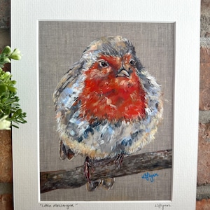 LITTLE MESSENGER Robin Fine Art Mounted Print - Signed by Artist - Gift Print