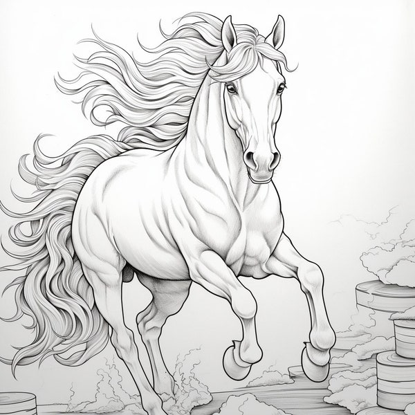 Horse Coloring Pages - 20 Pack