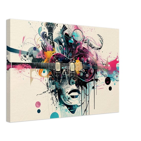 Music Head, Music Lovers Canvas Art Print, Abstract Music