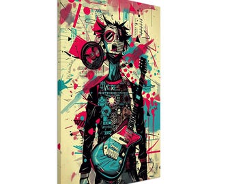 Punk Rock Leinwand Kunst: Abstrakte Musik als Wandbild