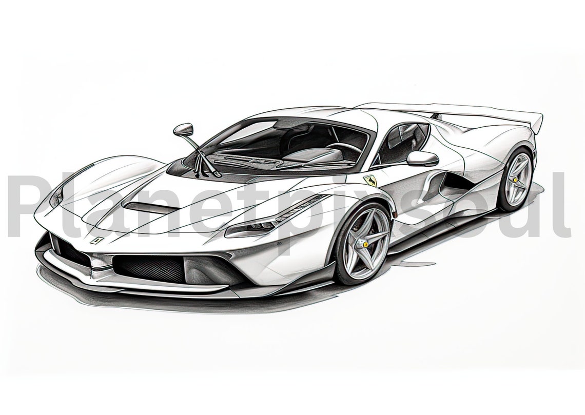 Ferrari Supercar Colouring, Kids Colouring Printable, Ferrari Colouring Book, Colouring Pdf ...